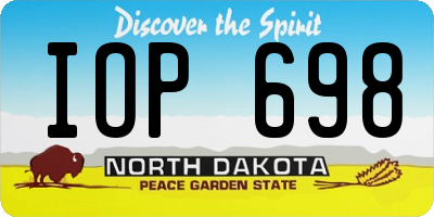 ND license plate IOP698