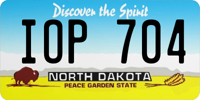 ND license plate IOP704