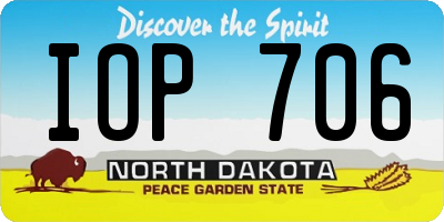 ND license plate IOP706