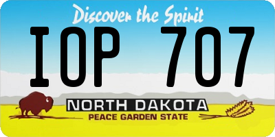 ND license plate IOP707