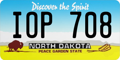 ND license plate IOP708