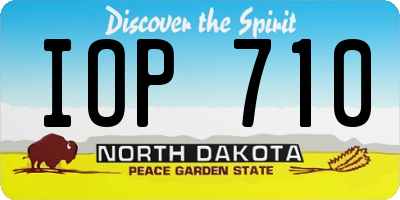 ND license plate IOP710