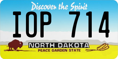 ND license plate IOP714