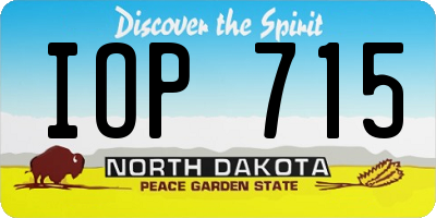 ND license plate IOP715