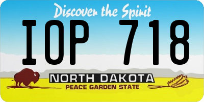 ND license plate IOP718