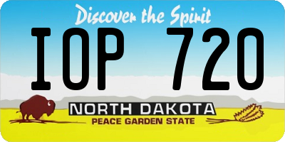 ND license plate IOP720
