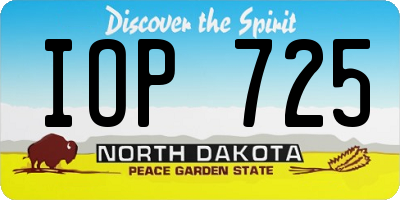 ND license plate IOP725