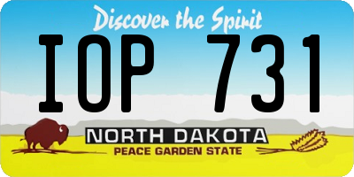 ND license plate IOP731