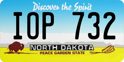ND license plate IOP732