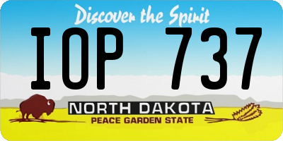 ND license plate IOP737