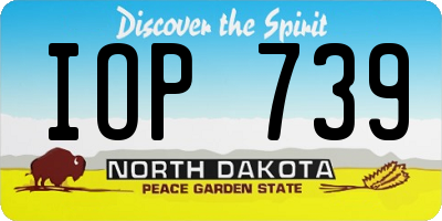 ND license plate IOP739