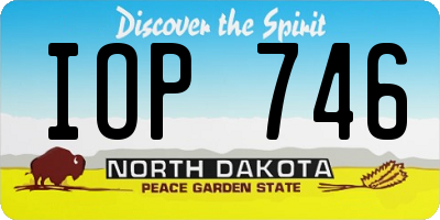 ND license plate IOP746