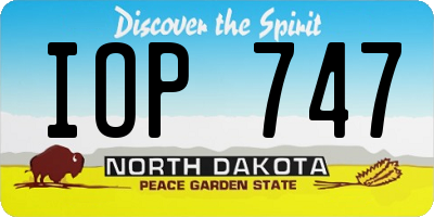 ND license plate IOP747