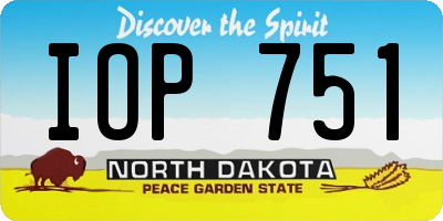 ND license plate IOP751