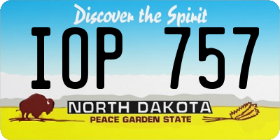 ND license plate IOP757