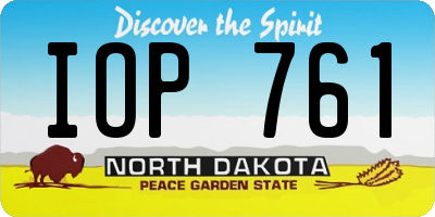 ND license plate IOP761