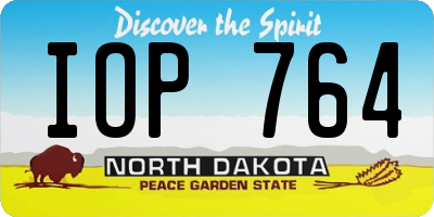 ND license plate IOP764