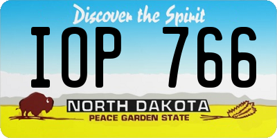 ND license plate IOP766