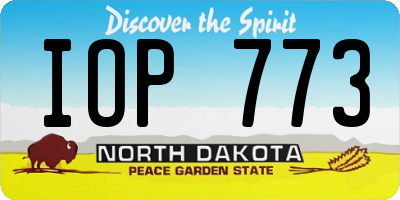 ND license plate IOP773