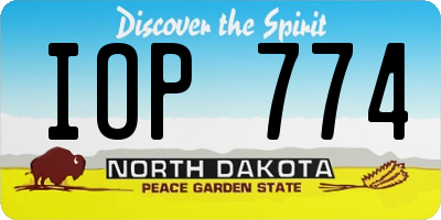 ND license plate IOP774