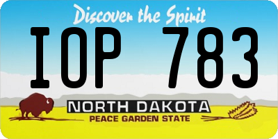 ND license plate IOP783