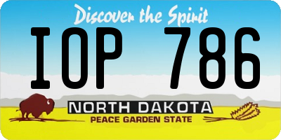 ND license plate IOP786