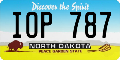 ND license plate IOP787
