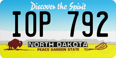 ND license plate IOP792