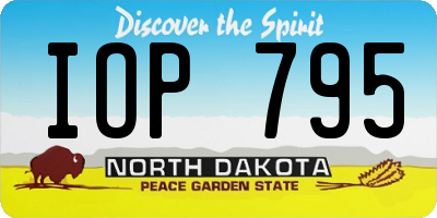 ND license plate IOP795
