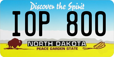 ND license plate IOP800