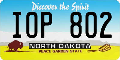 ND license plate IOP802