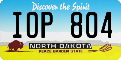 ND license plate IOP804