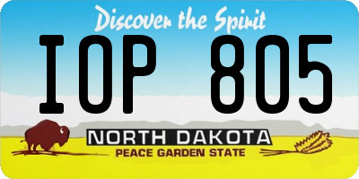 ND license plate IOP805