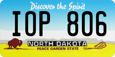 ND license plate IOP806