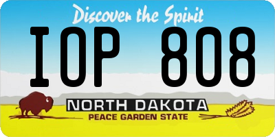 ND license plate IOP808