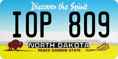 ND license plate IOP809
