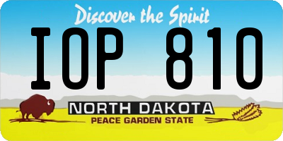 ND license plate IOP810