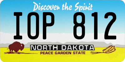ND license plate IOP812