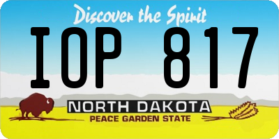 ND license plate IOP817