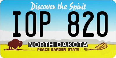 ND license plate IOP820