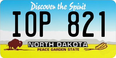 ND license plate IOP821