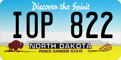 ND license plate IOP822