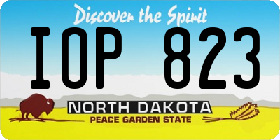 ND license plate IOP823