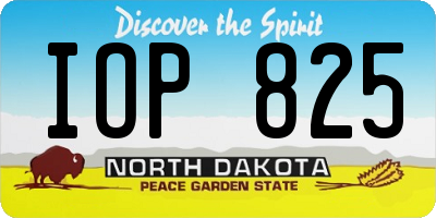 ND license plate IOP825