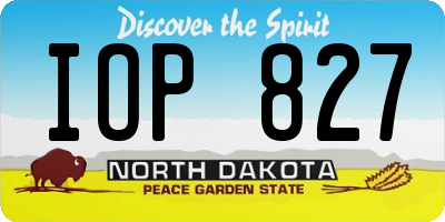 ND license plate IOP827