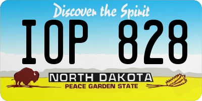 ND license plate IOP828