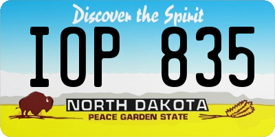ND license plate IOP835