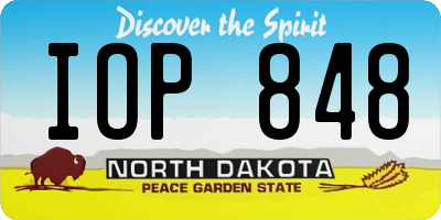 ND license plate IOP848