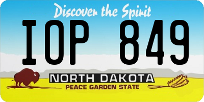 ND license plate IOP849