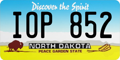 ND license plate IOP852